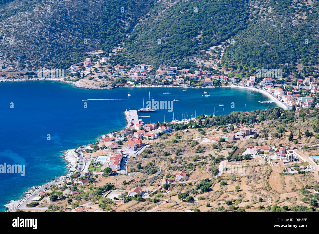 Kefalonia Greece - the resort town of Agia Efimia Stock Photo