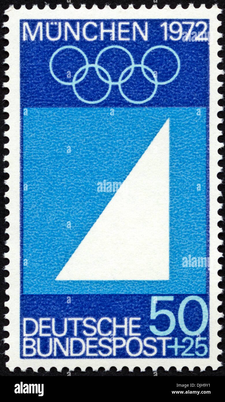 postage stamp Germany 50+25 featuring Munich Olympic Games 1972 issued 1969 Stock Photo