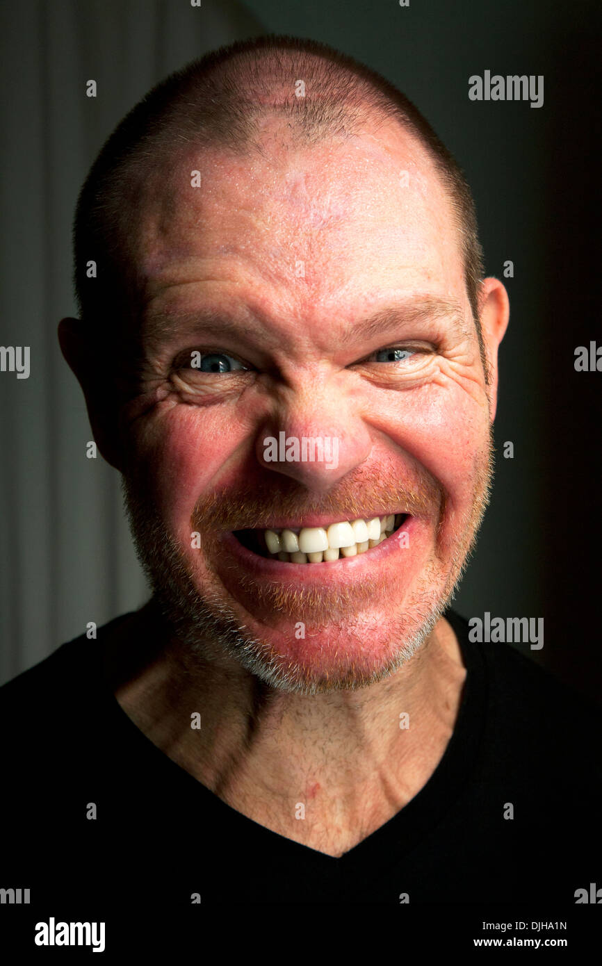 Angry 43 year old man. Stock Photo