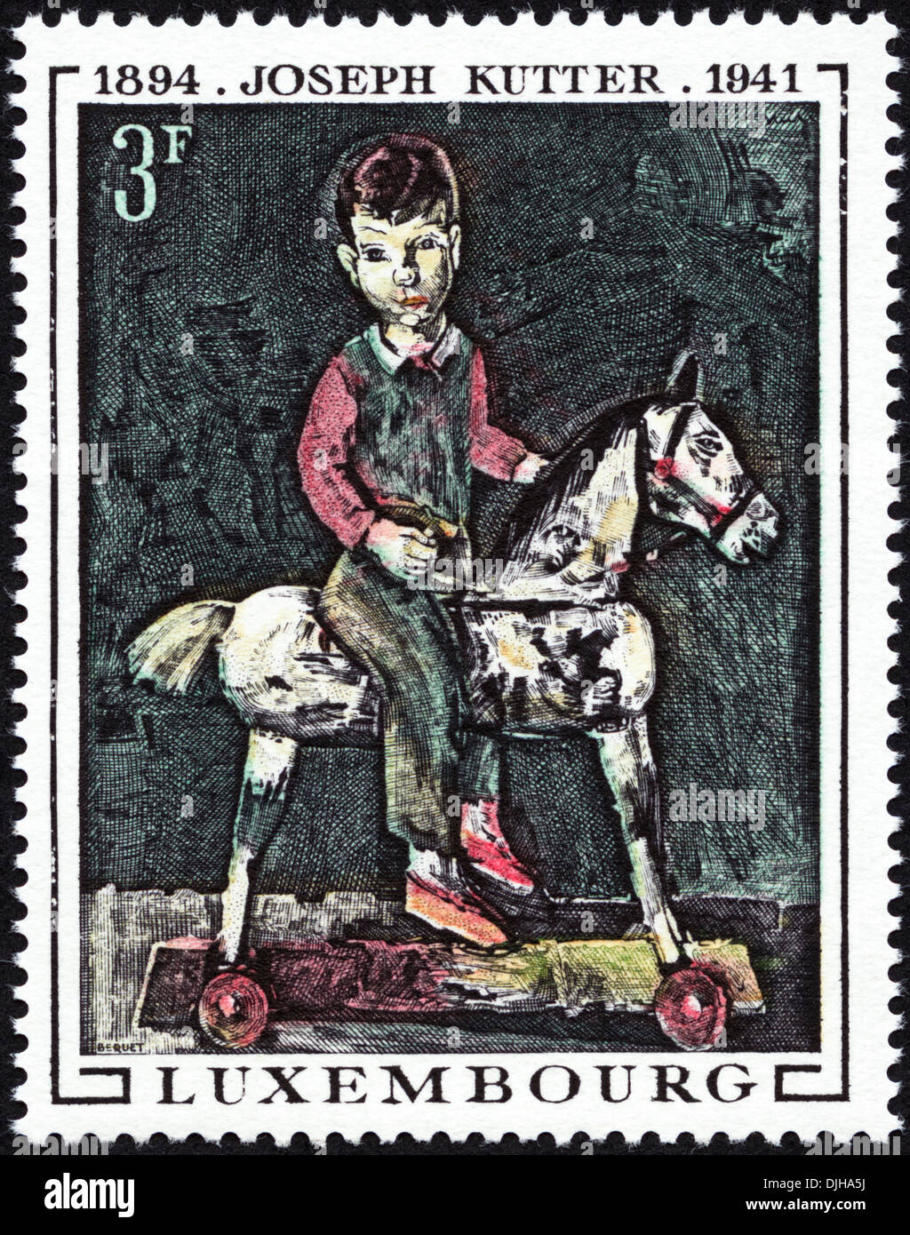 postage stamp Luxembourgh 3F featuring artist Joseph Kutter 1894 - 1941 dated 1969 Stock Photo