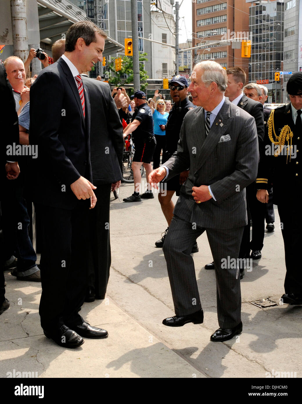 Dalton McGuinty Premier of Ontario and Prince Charles Prince of Wales arriving at Ryerson University for Digital Media Zone Stock Photo