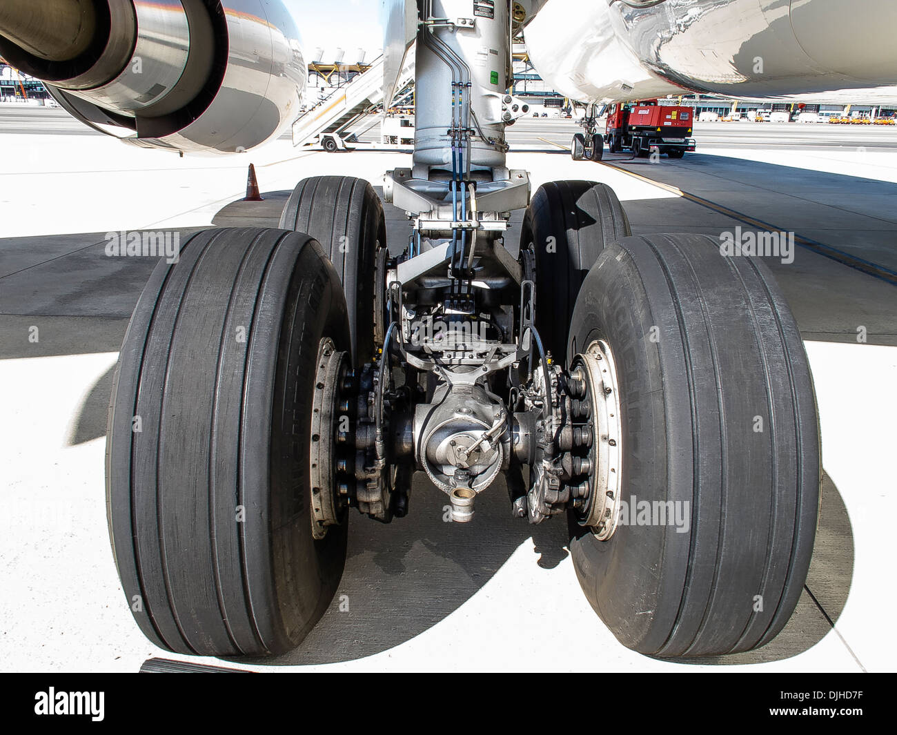 Airbus A330 main landing gear Stock Photo