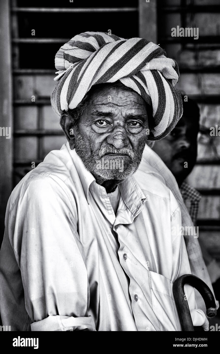 Old poor indian village man andhra pradesh india black and white · tim gainey alamy stock photo