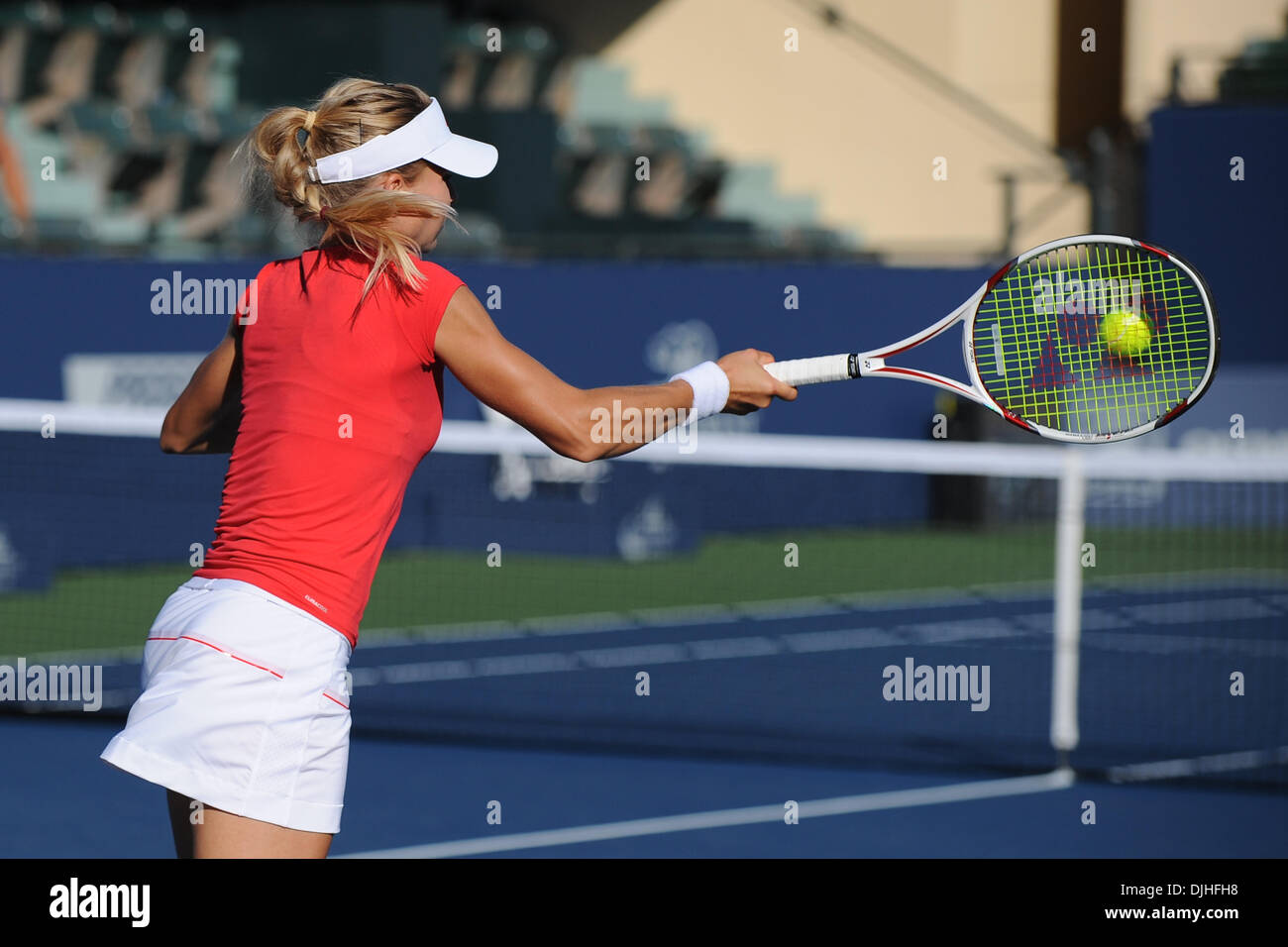July 29, 2010 - Stanford, California, United States of America - 29 July 2010: Maria Kirilenko (RUS) competes during doubles action at the Bank of the West Classic at the Taube Family Tennis Center in Stanford, CA.  Kirilenko and Victoria Azarenka beat Shahar Peer and Alisa Kleybanova 6-3, 4-6, 10-3..Mandatory Credit: Matt Cohen / Southcreek Global (Credit Image: © Southcreek Globa Stock Photo