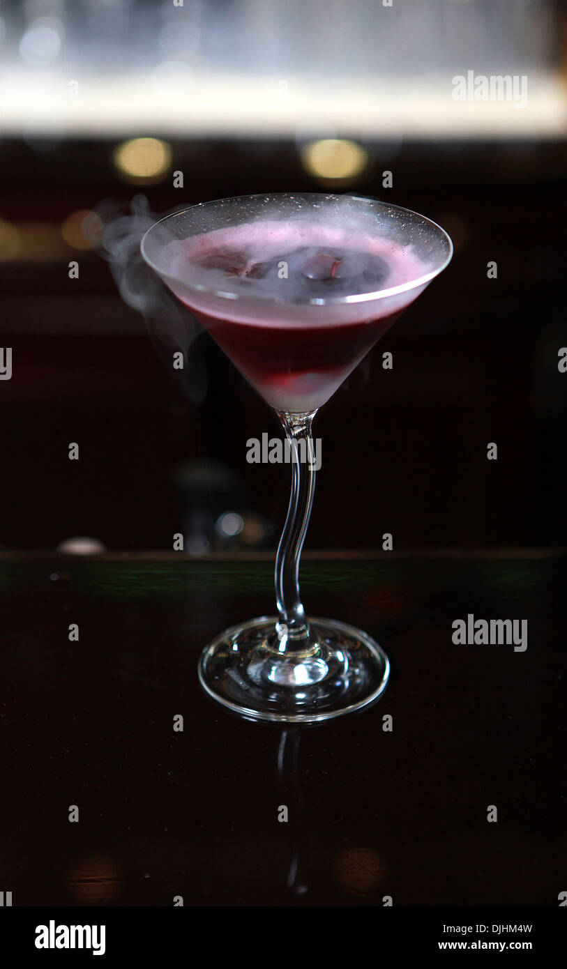 Cocktail with dry ice Stock Photo