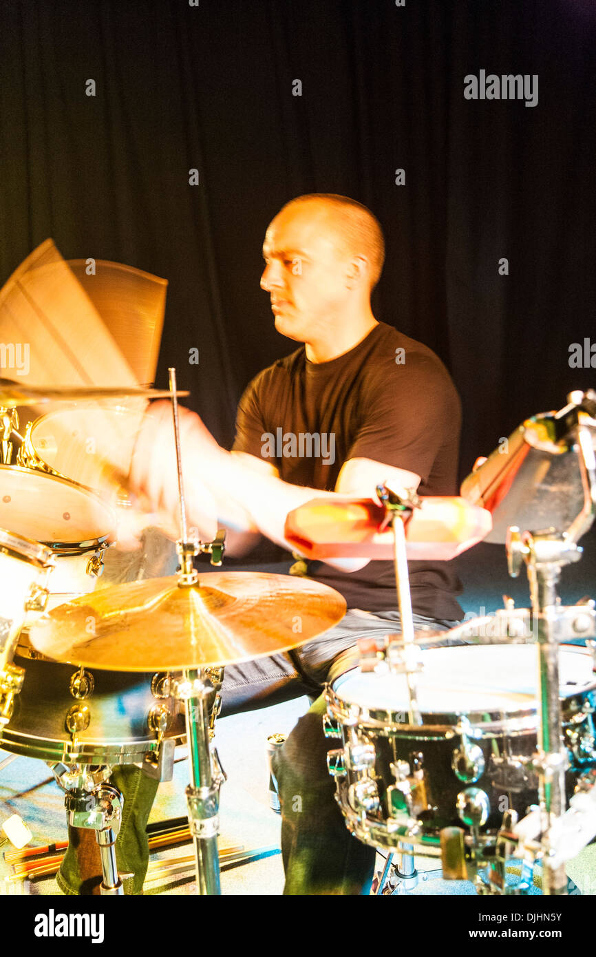 Drummer in action Stock Photo - Alamy