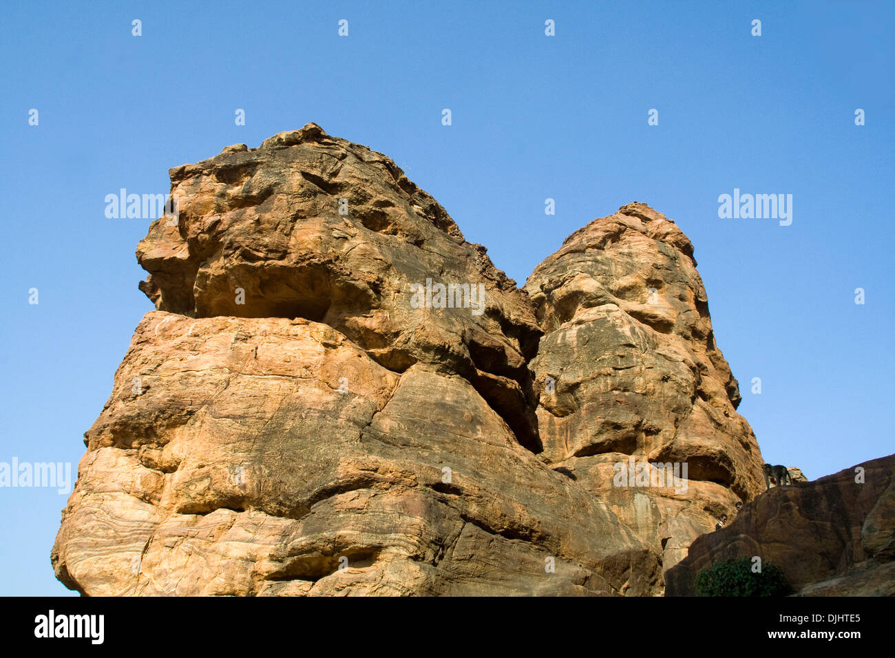 Gigantic rocks on Southern Hill at Badami, Karnataka, India, Asia Stock Photo