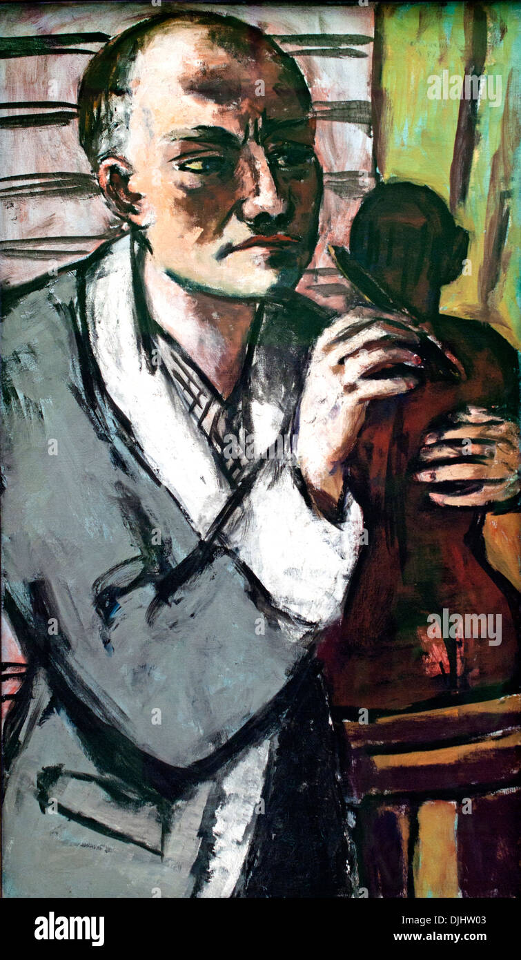 Selbstbildnis mit plastik - Self portrait with plastic 1941 MAX BECKMANN GERMAN GERMANY Stock Photo