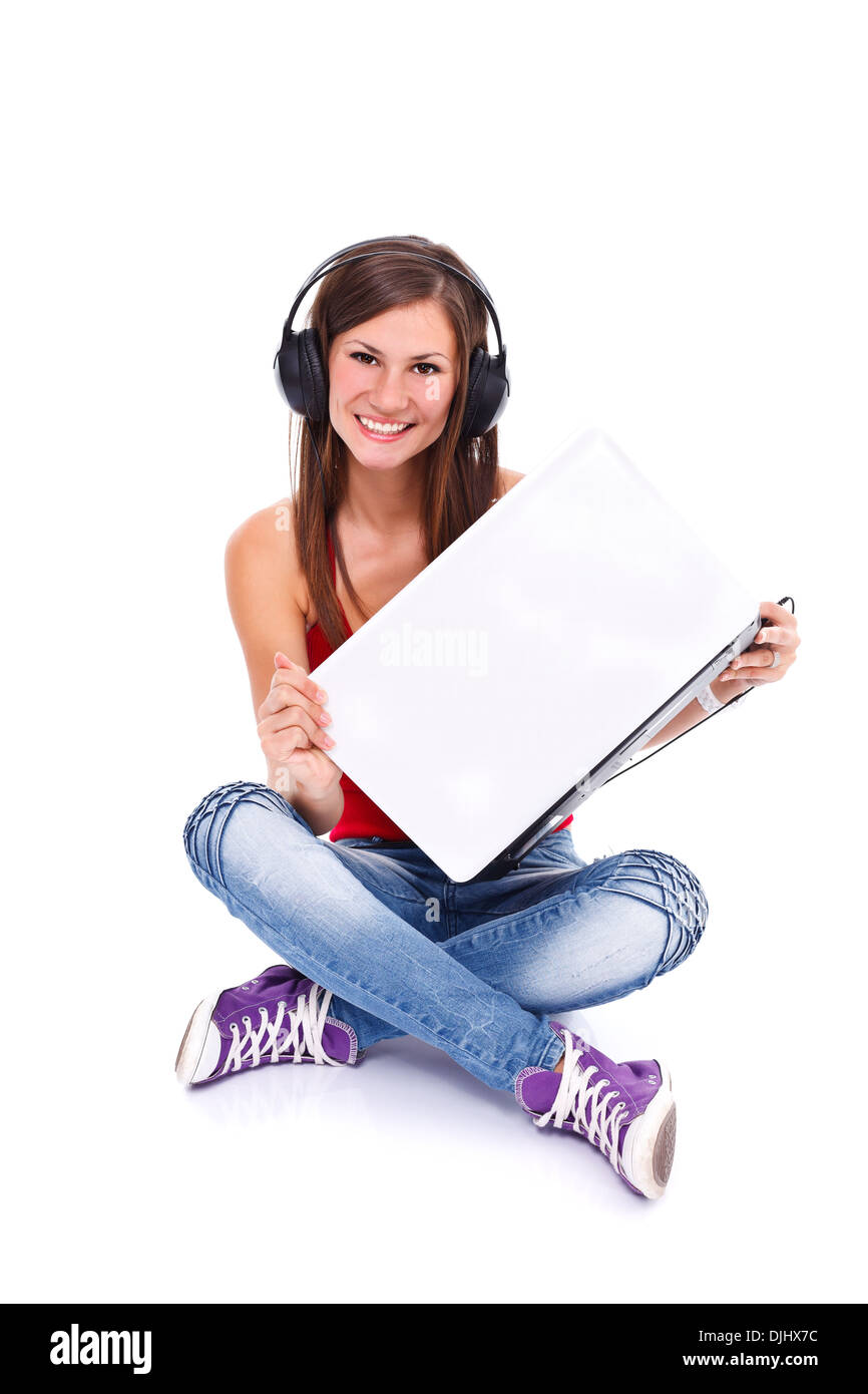 Girl sitting legs crossed isolated hi-res stock photography and images ...