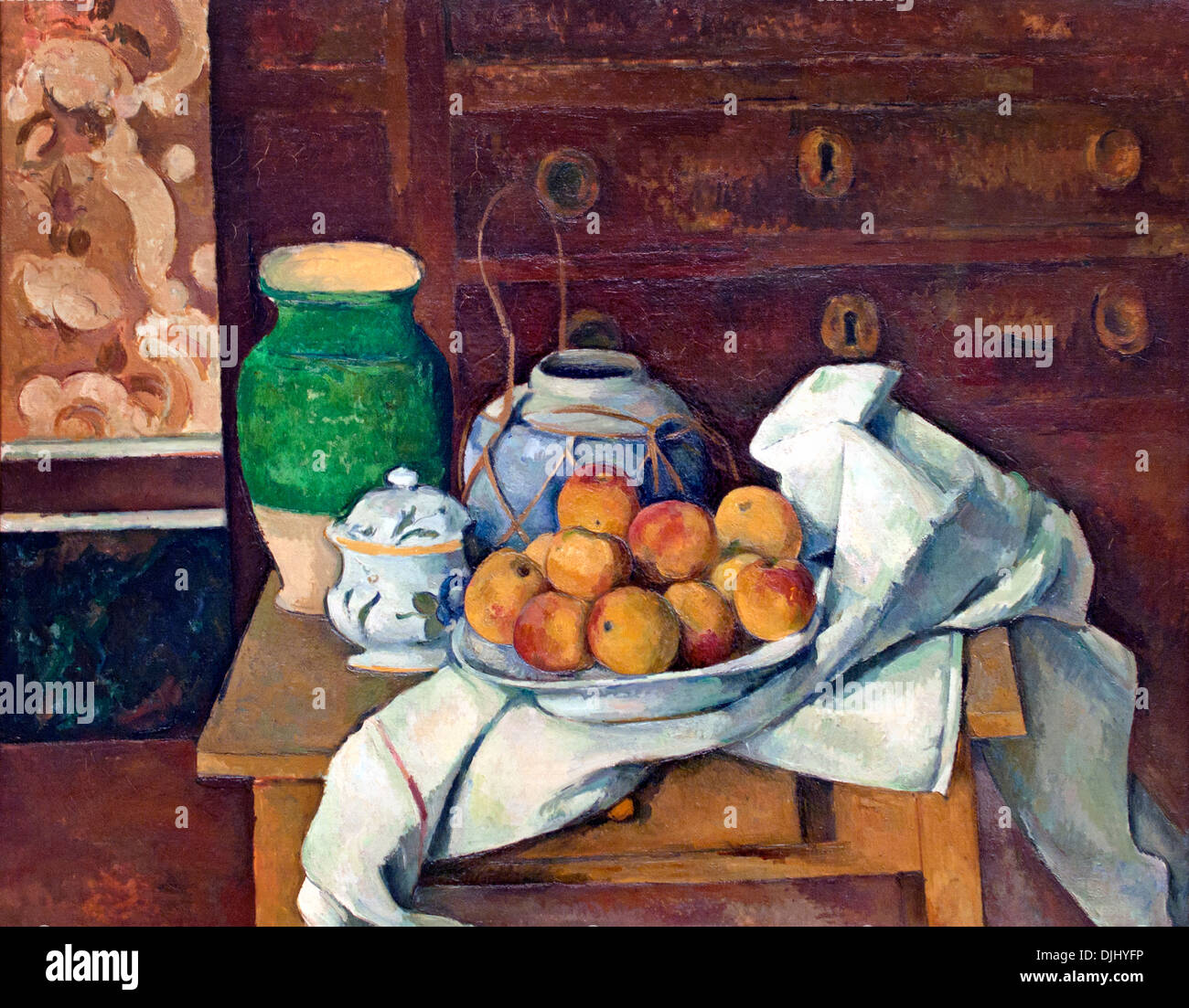 STILL LIFE WITH COMMODE (C. 1883/87) PAUL CÉZANNE (1839-1906) France French Stock Photo