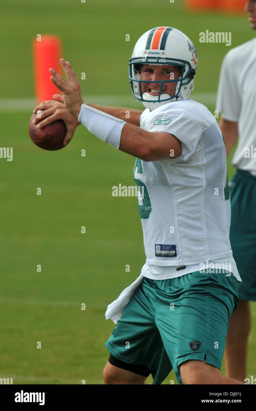 Dolphins QB Tyler Thigpen (16) during practice at the team's training camp in Nova Southeastern University in Davie, Florida. (Credit Image: © Ron Hurst/Southcreek Global/ZUMApress.com) Stock Photo