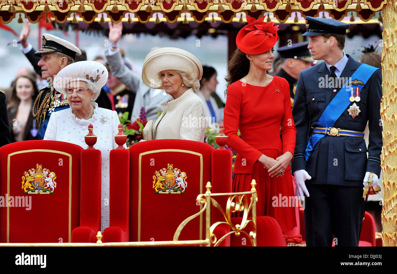 Queen Elizabeth II Camilla Duchess of Cornwall Catherine Duchess of