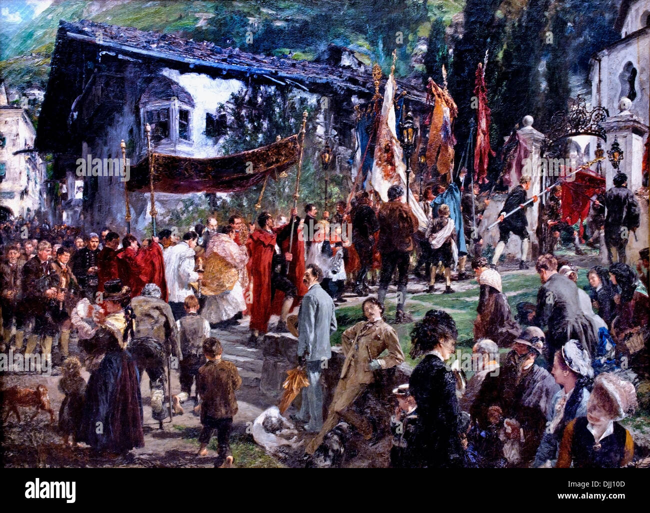 Procession in Hofgastein 1880 Adolph von Menzel 1815-1905 German Germany Stock Photo