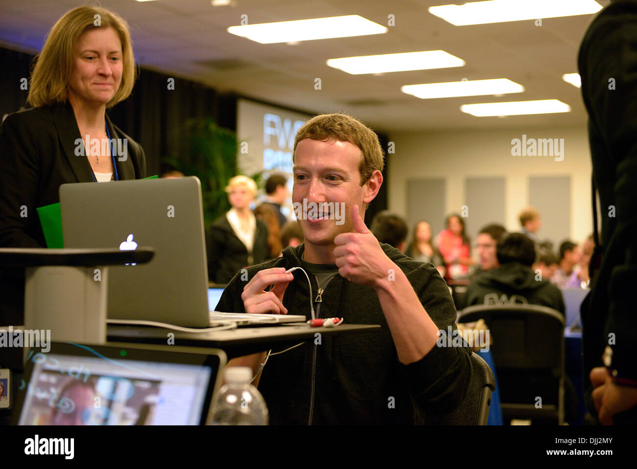 mark zuckerberg facebook ceo fwd-us hackathon Stock Photo