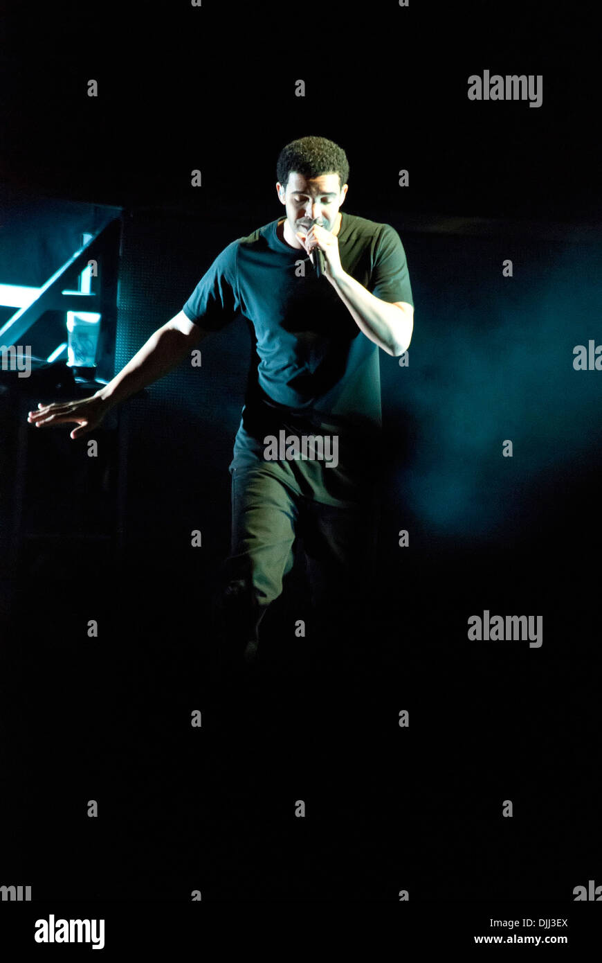 Drake aka Aubrey Drake Graham performs on his 'Club Paradise Tour' at First Midwest Bank Amphitheatre Chicago Illinois - Stock Photo