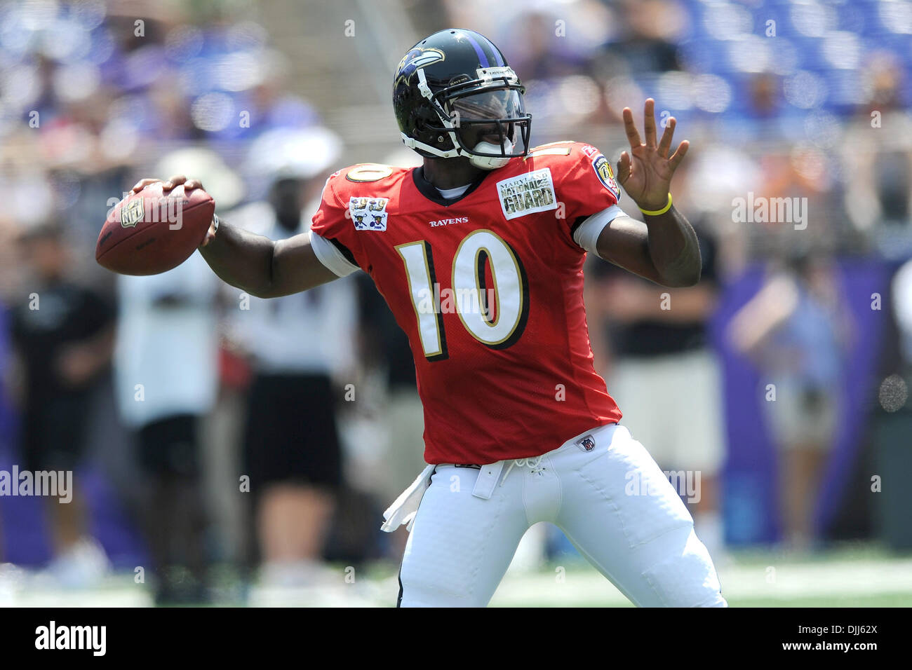 August 07, 2010: Baltimore Ravens quarterback Troy Smith (10) in action ...
