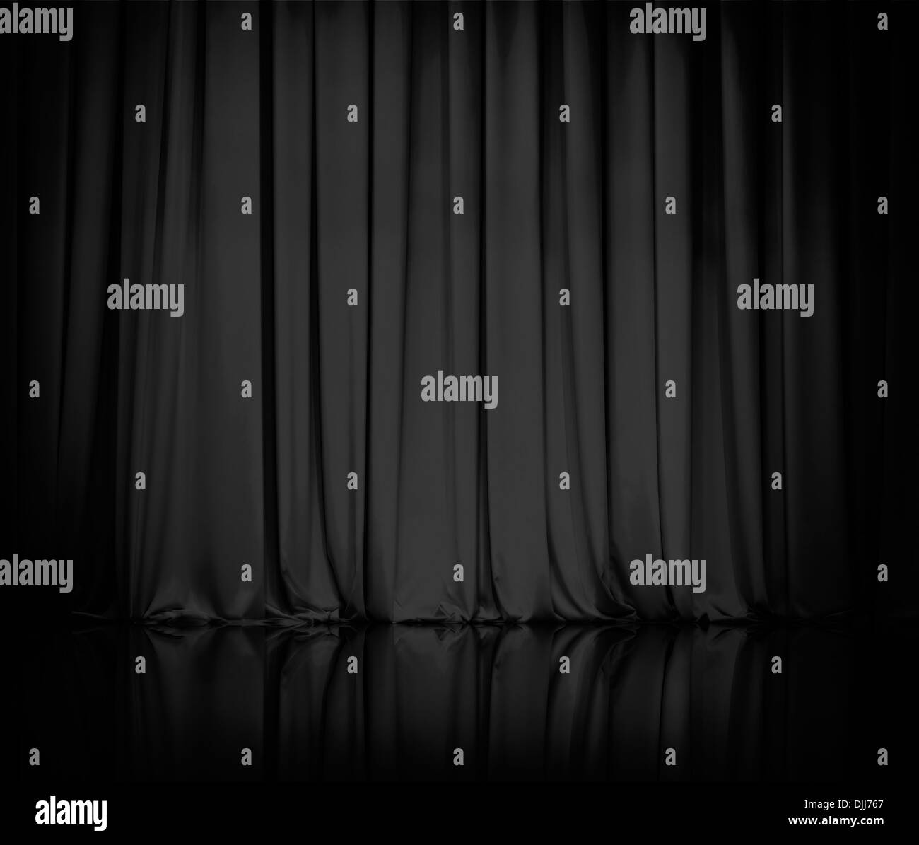 curtain or drapes black background Stock Photo