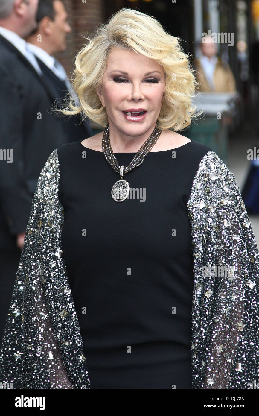 Joan Rivers Celebrities arriving at Ed Sullivan Theater for 'The Late