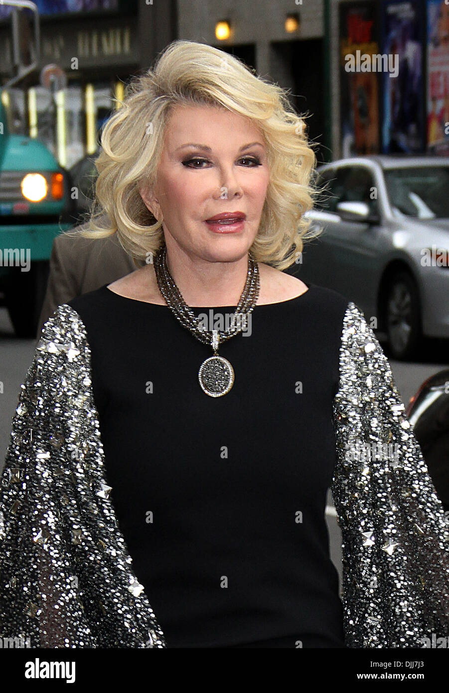 Joan Rivers Celebrities arriving at Ed Sullivan Theater for 'The Late