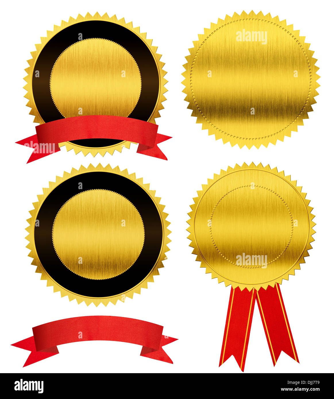 gold seal medals collection isolated Stock Photo