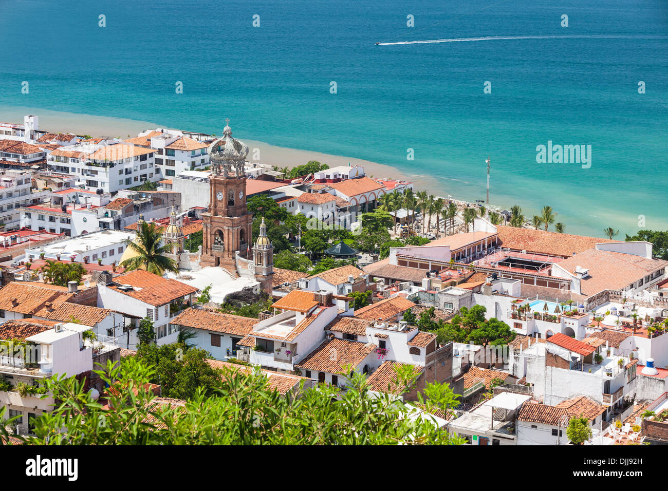 Panoramic view of downtown Puerto Vallarta Stock Photo