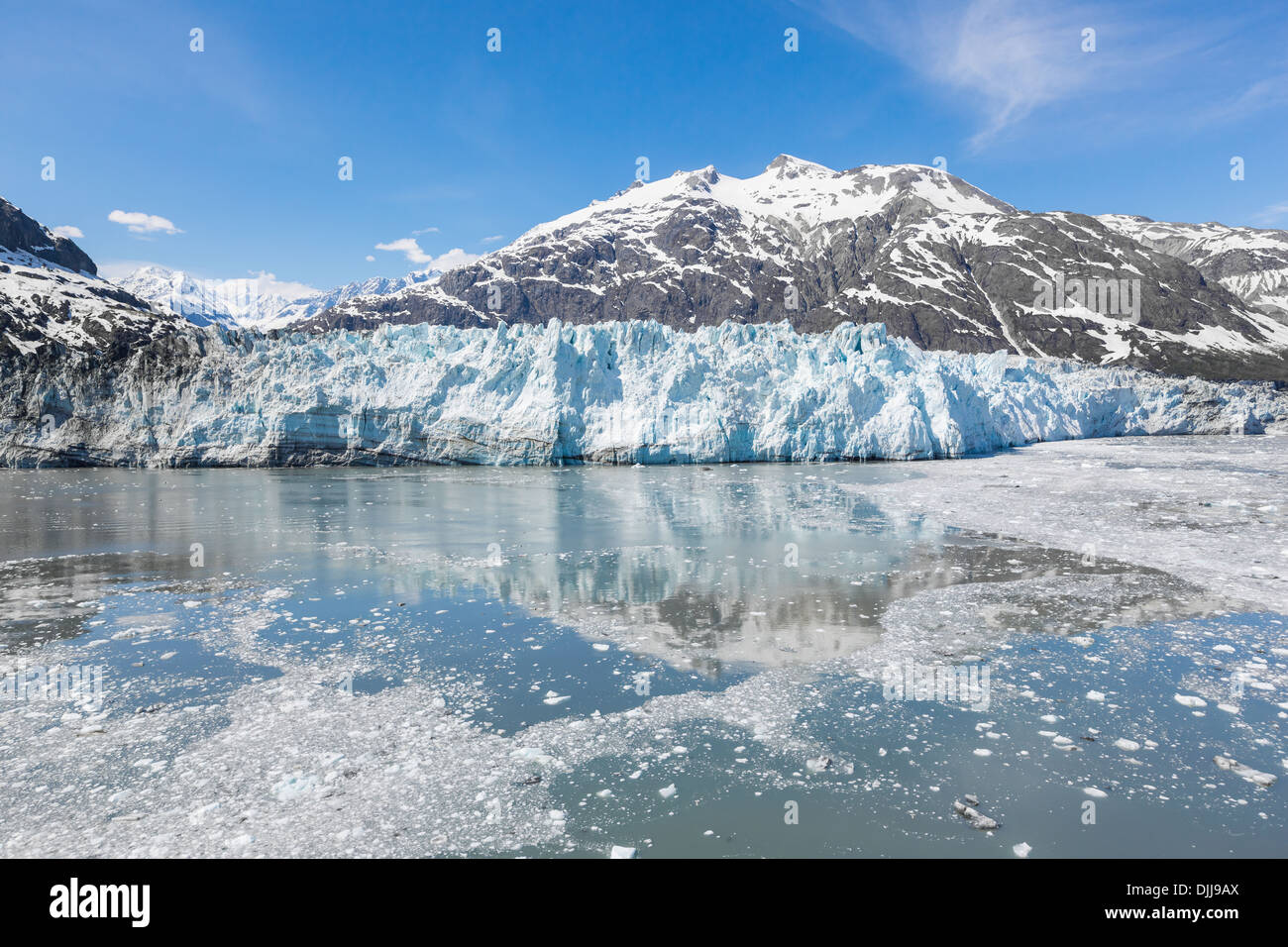 Panoramic view of the Margerie glacier in the Glacier Bay National Park Stock Photo
