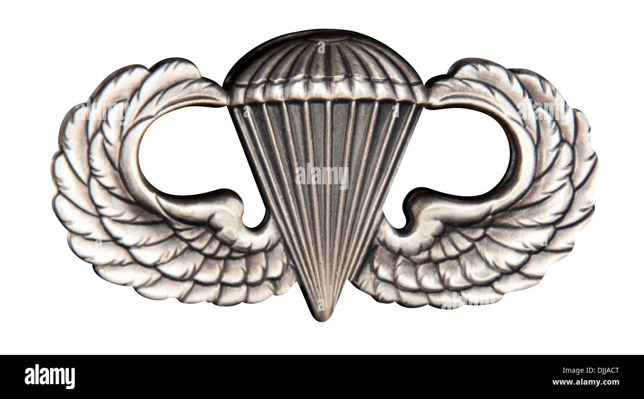 Cutout image of an Airborne badge on white Stock Photo