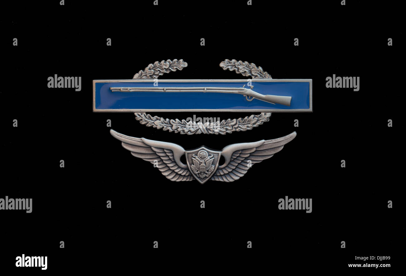 Combat Infantry Badge (CIB) over Aviation Crew member wings Stock Photo ...