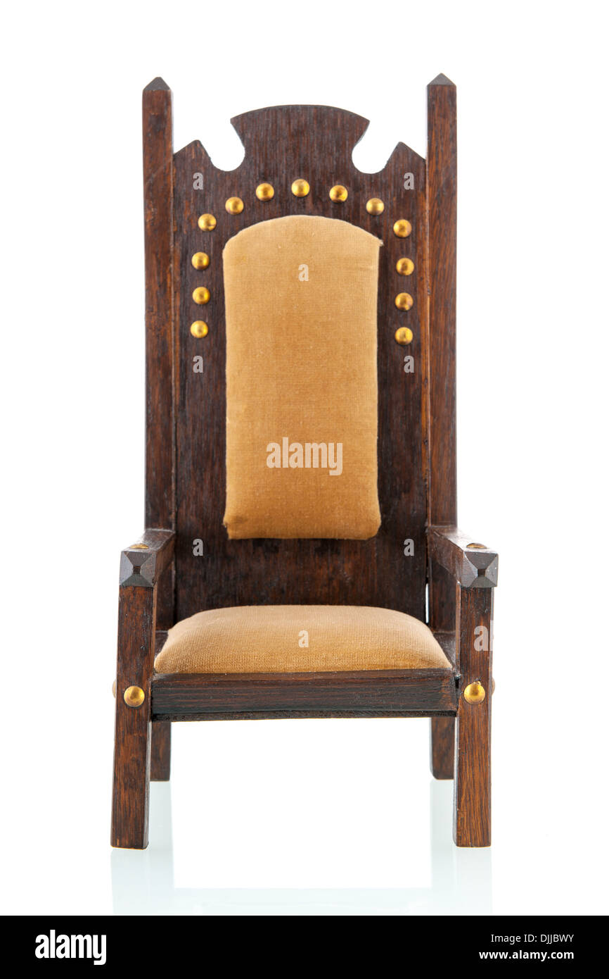 Antique wooden chair isolated over white background Stock Photo - Alamy