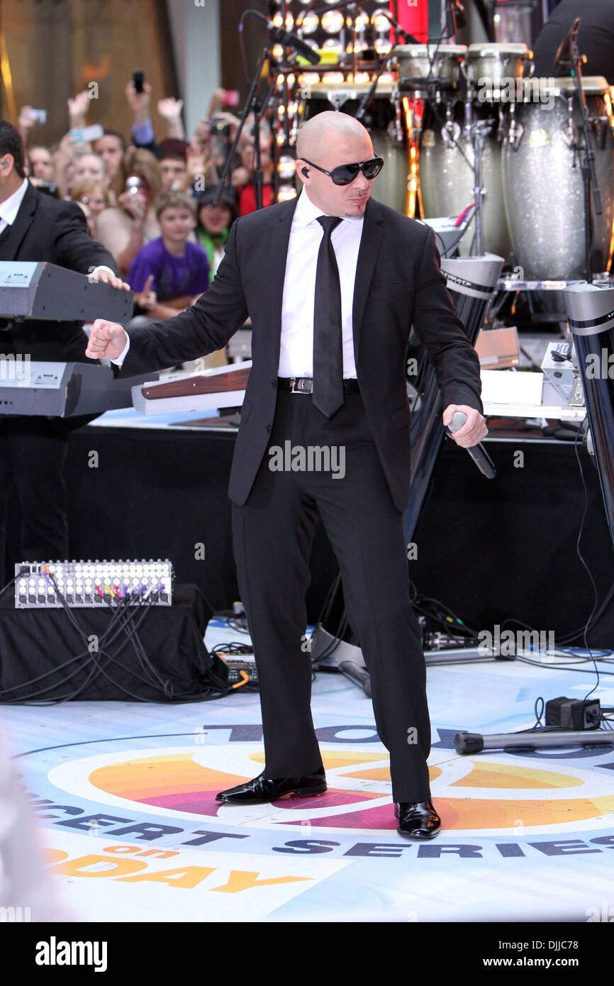 Pitbull performing live at Rockefeller Center as part of 