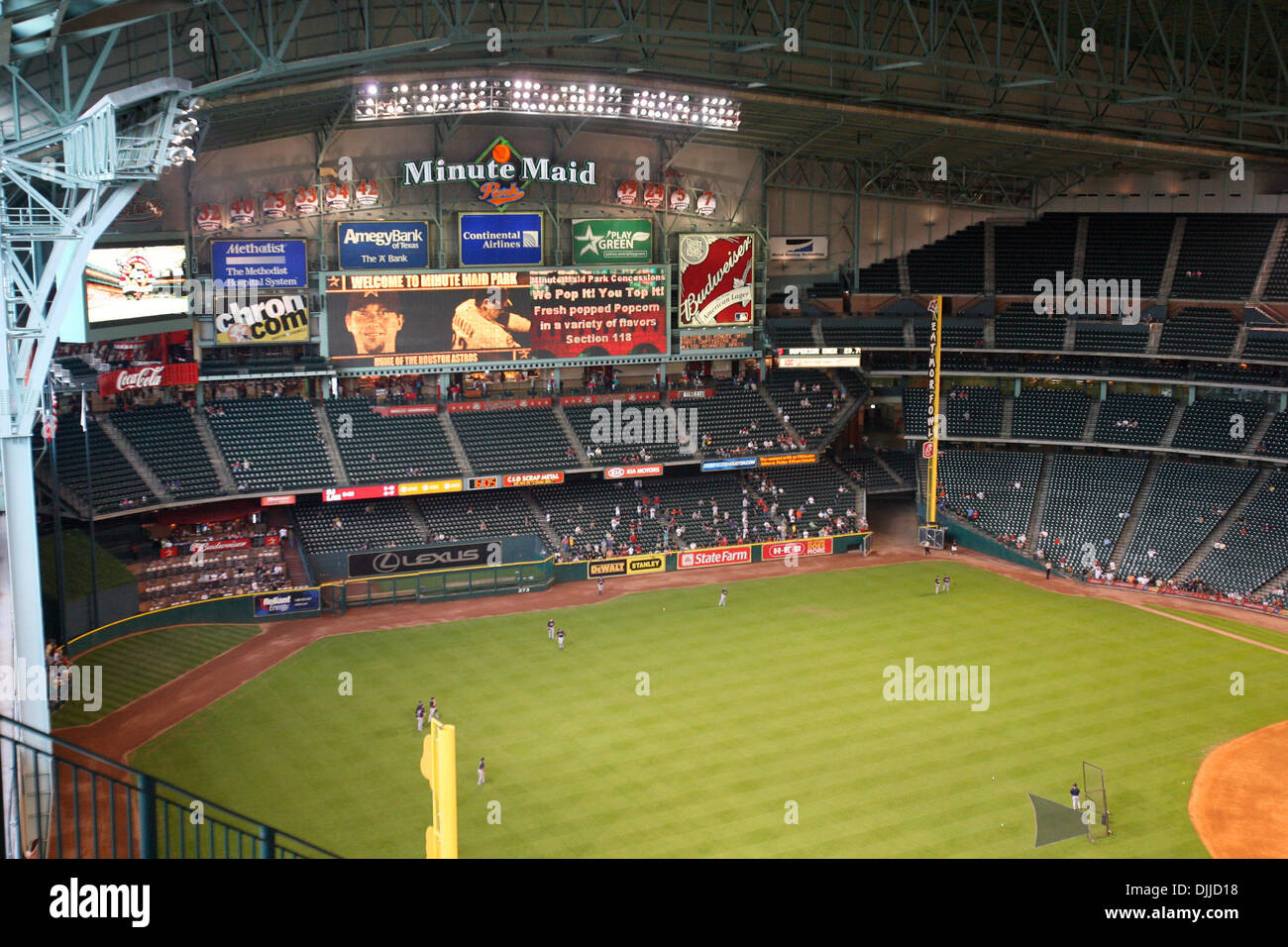 A view of Minute Maid Park from the left field upper deck section