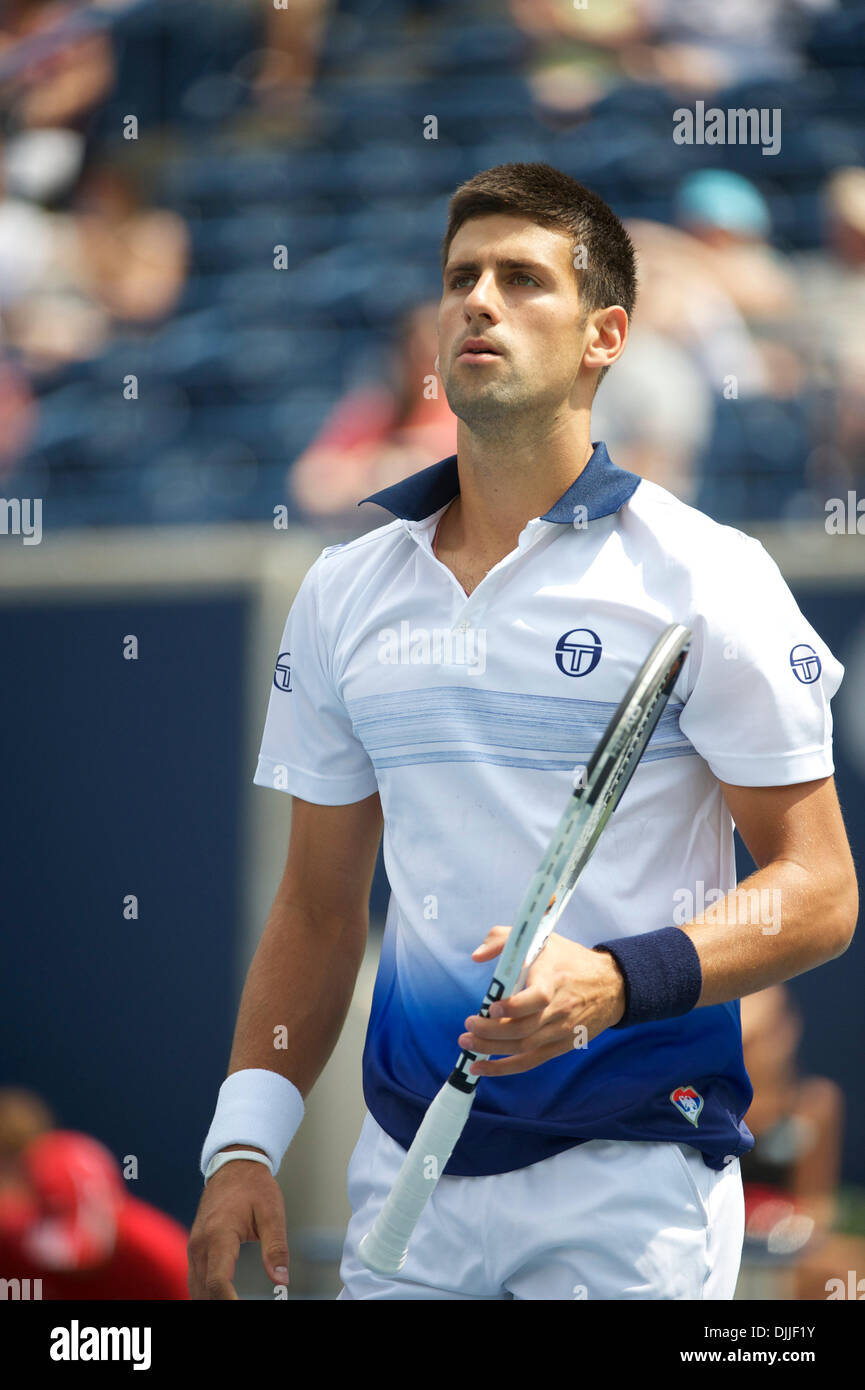 Aug. 11, 2010 - Toronto, Ontario, Canada - 11 August, 2010..NOVAK DJOKOVIC of Serbia arrives at the 2010 Rogers Cup in Toronto, Ontario. Djokovic defeated Benneteau, 7-5, 7-5...Mandatory Credit: Terry Ting/Southcreek Global (Credit Image: © Southcreek Global/ZUMApress.com) Stock Photo