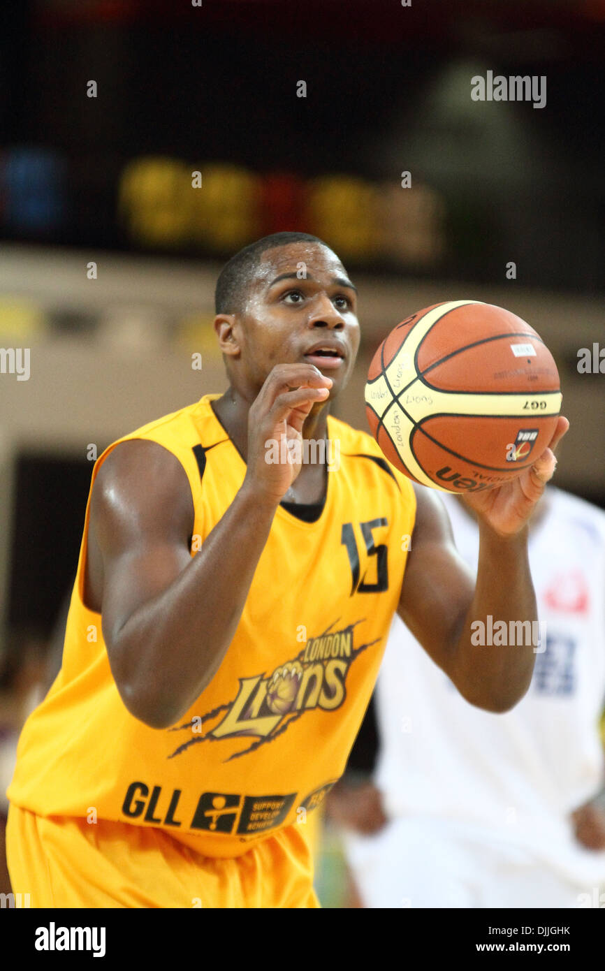 The London Lions v Surrey United at the Copper Box, Queen Elizabeth Park, Stratford, London Stock Photo
