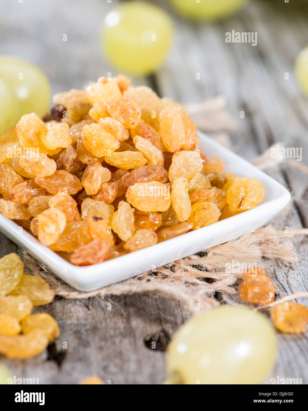 Portion of dried Grapes with some fresh fruits Stock Photo Alamy