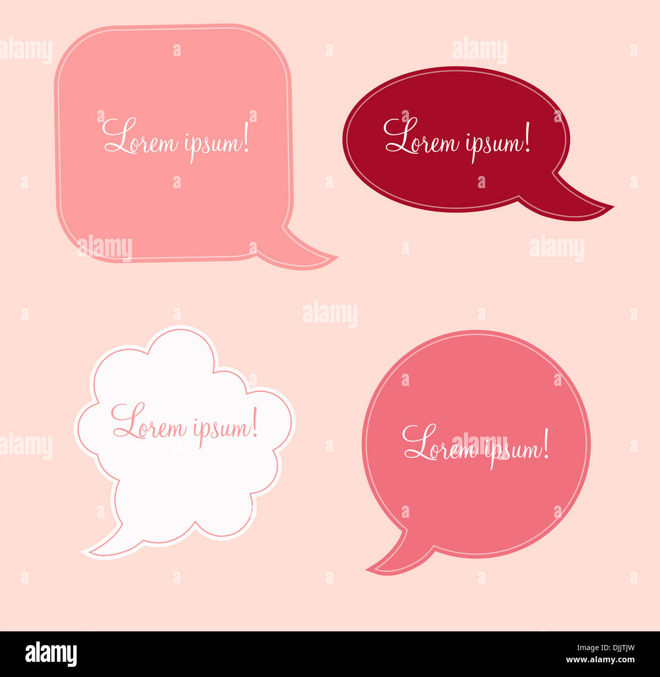 aged paper speech bubbles vector illustration Stock Photo - Alamy