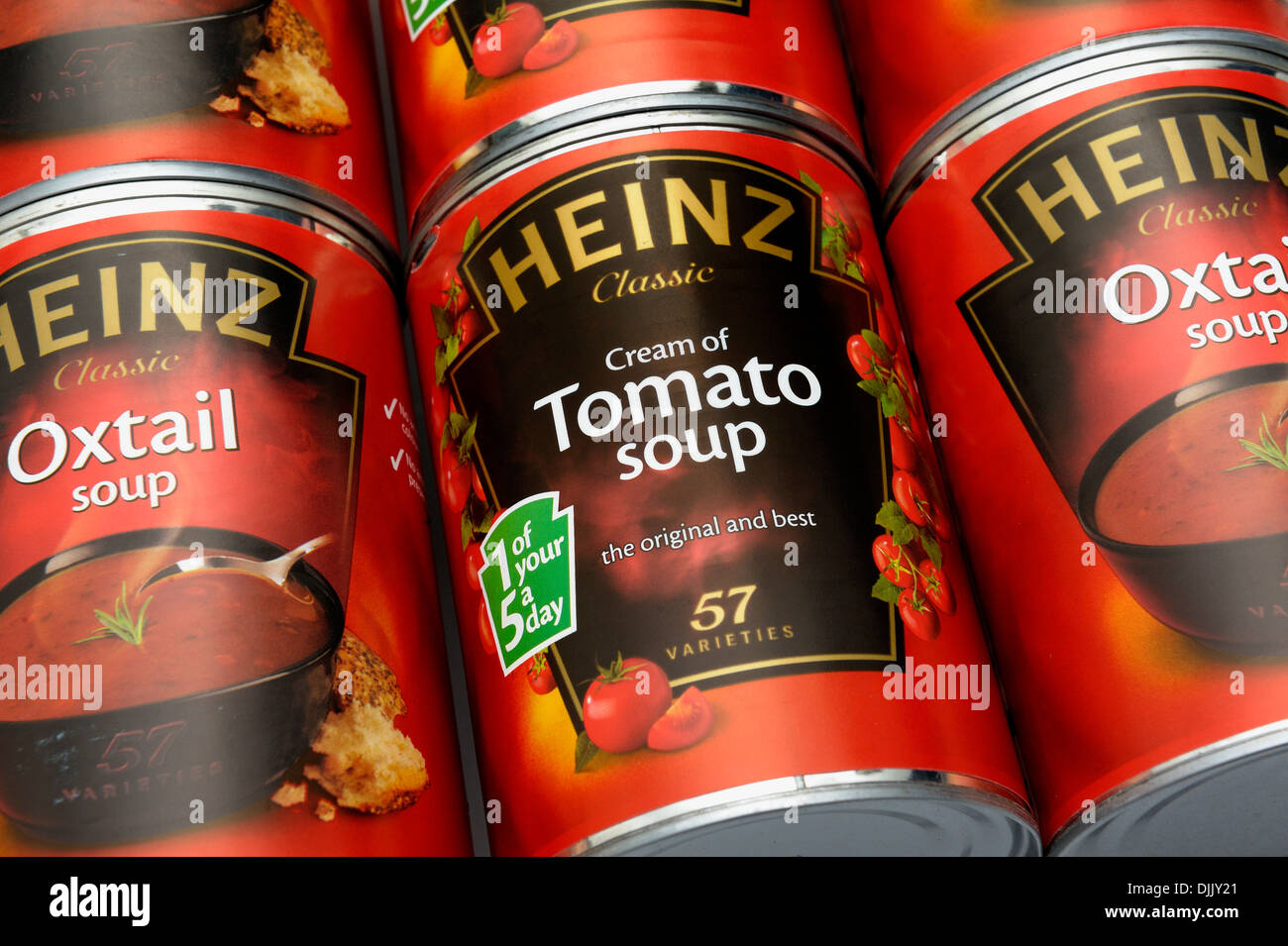 Tins of Heinz soups Stock Photo