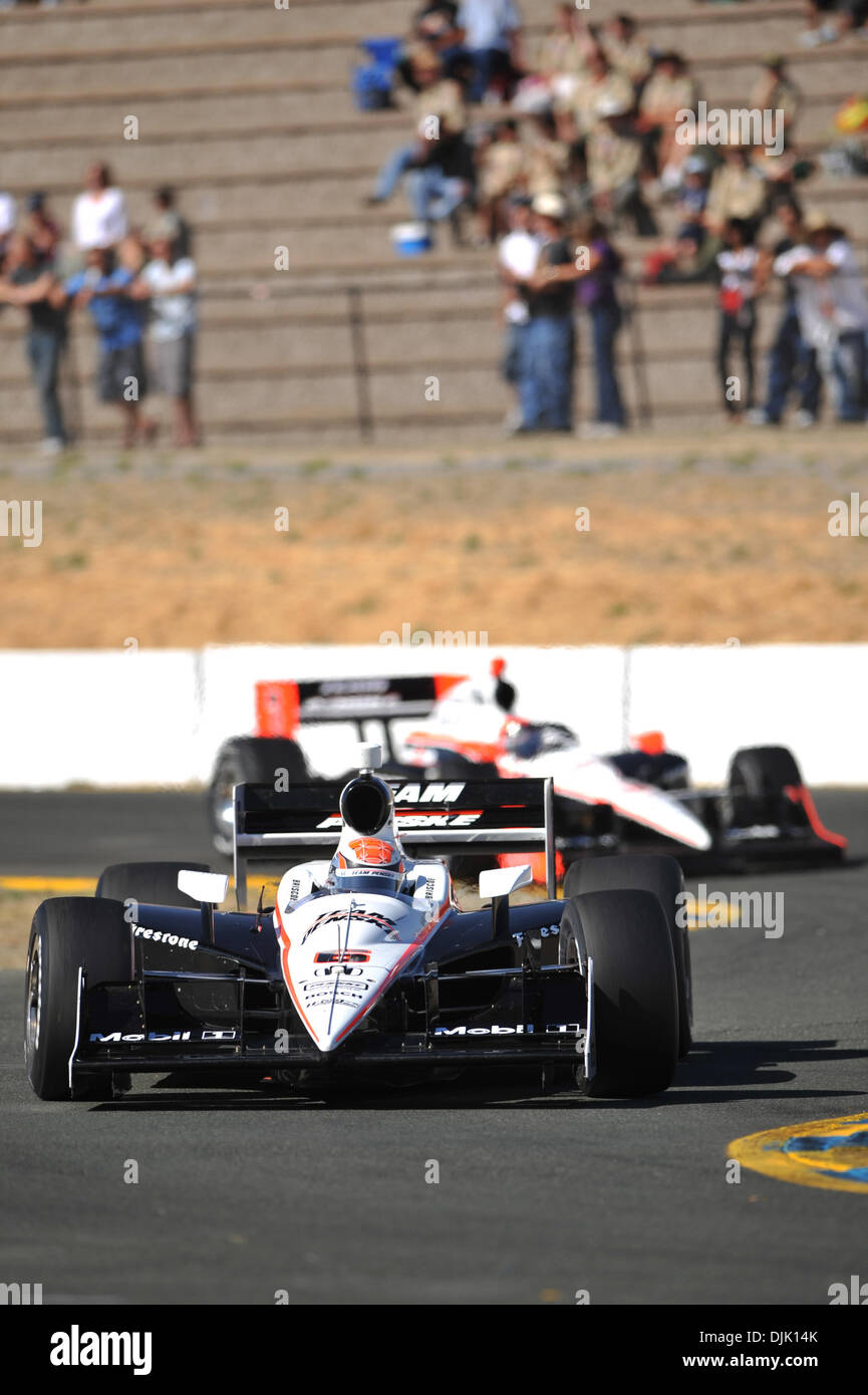 Aug. 22, 2010 - Sonoma, California, U.S. - Team Penske driver RYAN BRISCOE of Sydney, Australia (#6) is followed by Team Penske driver HELIO CASTRONEVES of Sao Paulo, Brazil (#3) during the Indy Grand Prix of Sonoma where Will Power ended up winning. (Credit Image: © Scott Beley/Southcreek Global/ZUMApress.com) Stock Photo
