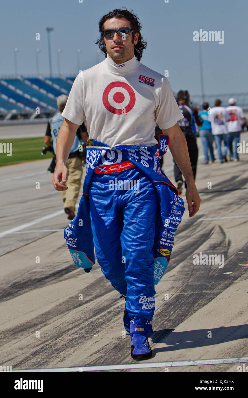 Aug. 27, 2010 - Joliet, Illinois, United States of America - Dario Franchitti walking down lane before the start of the Friday practice session of the IZOD IndyCar Peak Antifreeze & Motor Oil Indy 300 at Chicagoland Speedway in Joliet, IL. (Credit Image: © Geoffrey Siehr/Southcreek Global/ZUMApress.com) Stock Photo