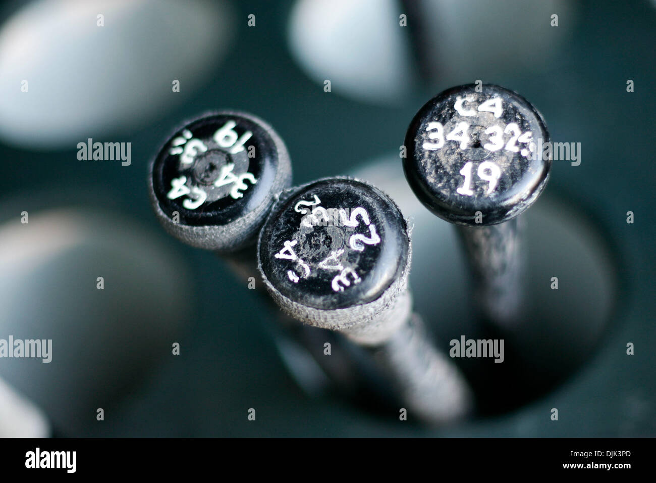 Aug. 27, 2010 - San Francisco, California, United States of America - San Francisco Giants Hosts the Arizona Diamondbacks. Close up of the bats belonging to the Arizona Diamondbacks. Arizona Diamondbacks win the game 6-0. (Credit Image: © Dinno Kovic/Southcreek Global/ZUMApress.com) Stock Photo