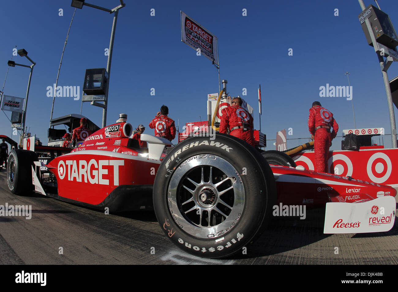 Aug. 28, 2010 - Joliet, Illinois, United States of America - The (9) car of Scott Dixon on the grid before the start of the IZOD IndyCar Peak Antifreeze & Motor Oil Indy 300 at Chicagoland Speedway. (Credit Image: © Geoffrey Siehr/Southcreek Global/ZUMApress.com) Stock Photo