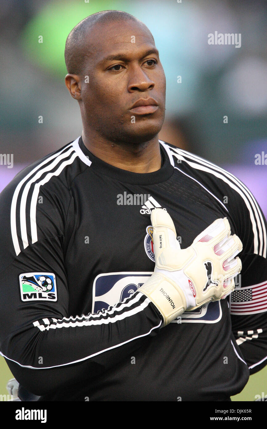 Aug. 29, 2010 - Carson, California, United States of America - Chivas USA goalkeeper (#22) ZACH THORNTON before the start of the Chivas USA vs DC United game at the Home Depot Center, Chivas USA went on to defeat United with a score of 1-0. (Credit Image: © Brandon Parry/Southcreek Global/ZUMApress.com) Stock Photo