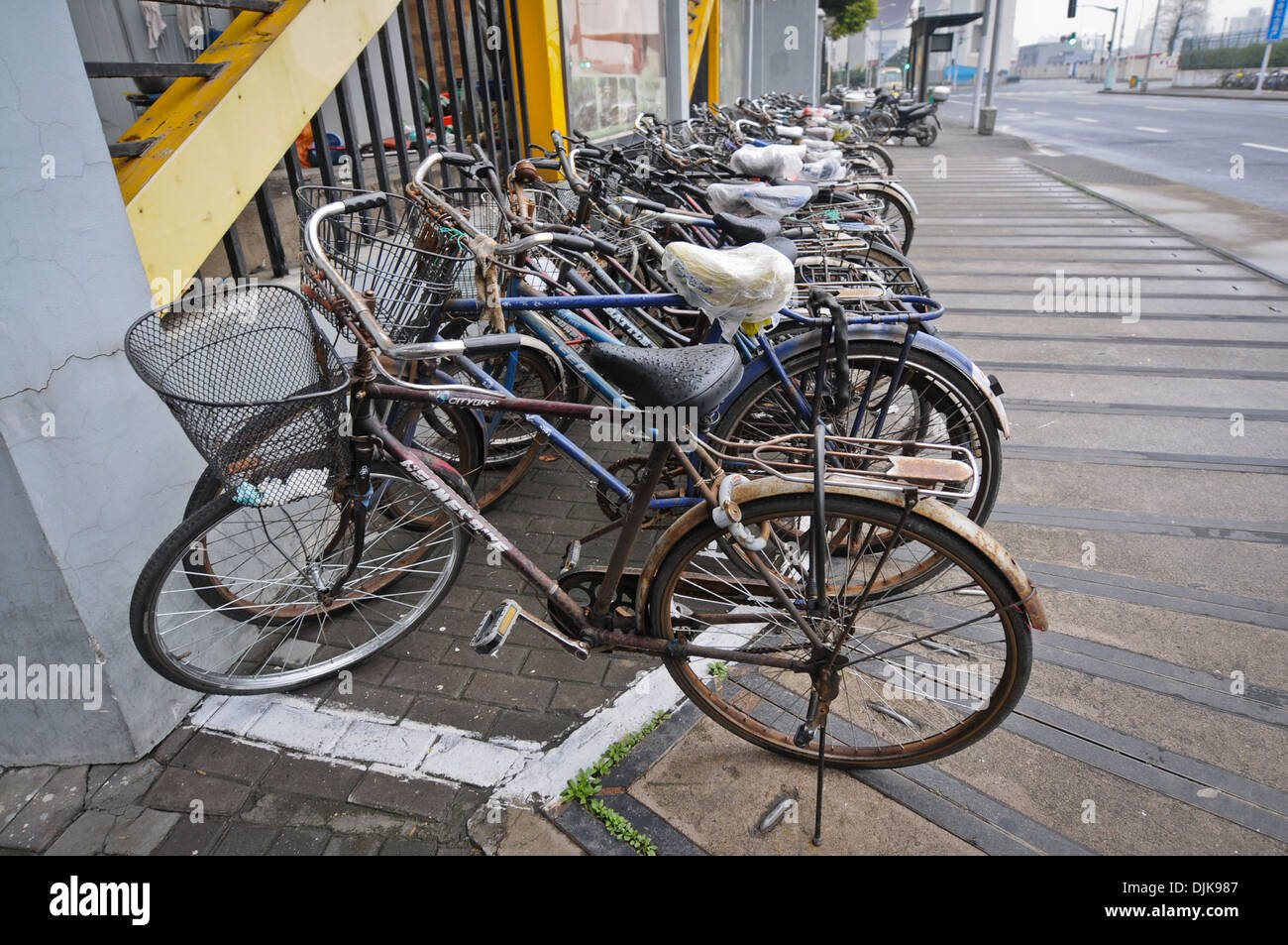 Bikes in Shanghai, China Stock Photo