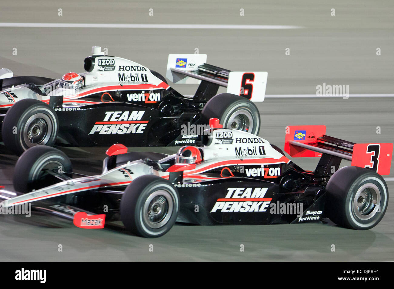 Sep. 04, 2010 - Sparta, Kentucky, United States of America - Ryan Briscoe (#6 Team Penske) and Helio Castroneves (#3 Team Penske) run side-by-side during the IZOD IndyCar Series Kentucky Indy 300 at the Kentucky Speedway in Sparta, KY.  Helio Castroneves (#3 Team Penske) won the race and Ryan Briscoe (#6 Team Penske) finished 24th. (Credit Image: © Frank Jamsky/Southcreek Global/ZU Stock Photo