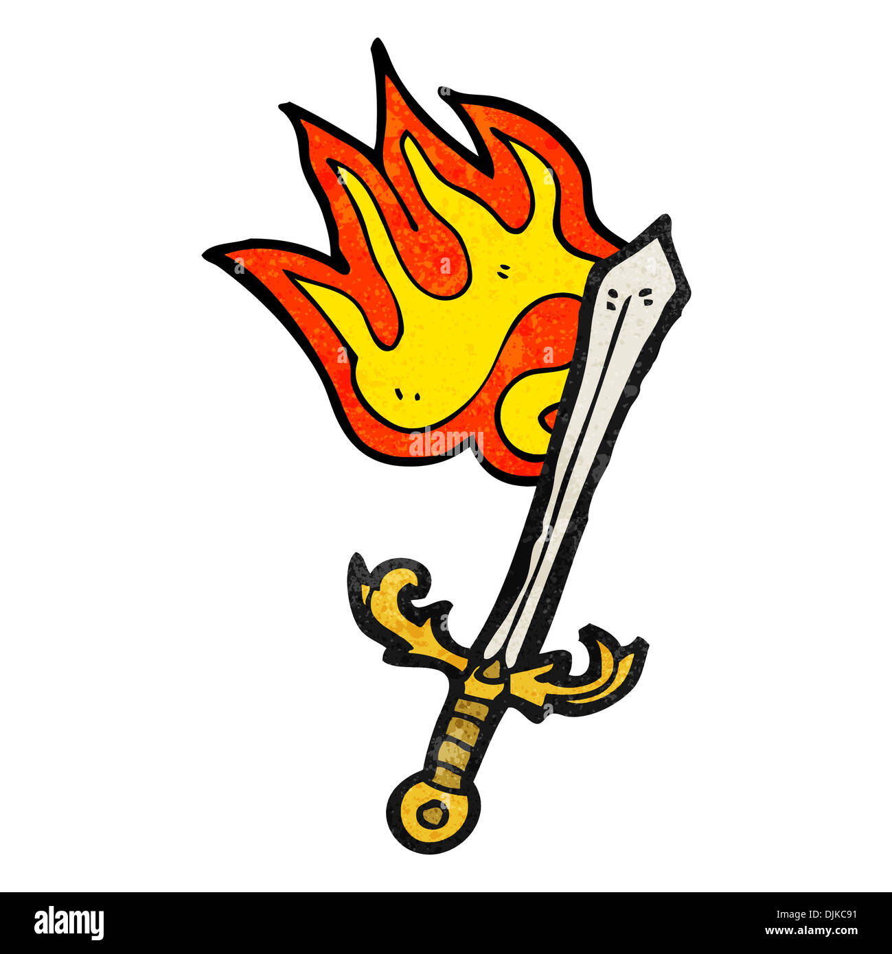 Cartoon flaming sword Cut Out Stock Images & Pictures - Alamy