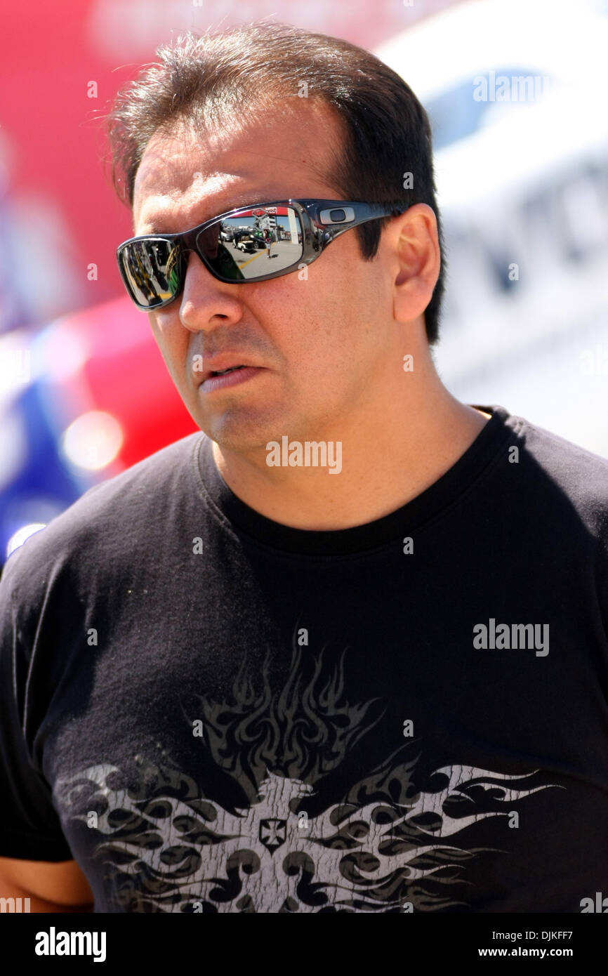 Sept. 5, 2010 - Indianapolis, Indiana, United States of America - 05 September2010: Tony Pedregon waits in the staging area before the next qualifying round. The U.S. Nationals were held at O'Reilly Raceway Park in Indianapolis, Indiana. (Credit Image: © Alan Ashley/Southcreek Global/ZUMApress.com) Stock Photo