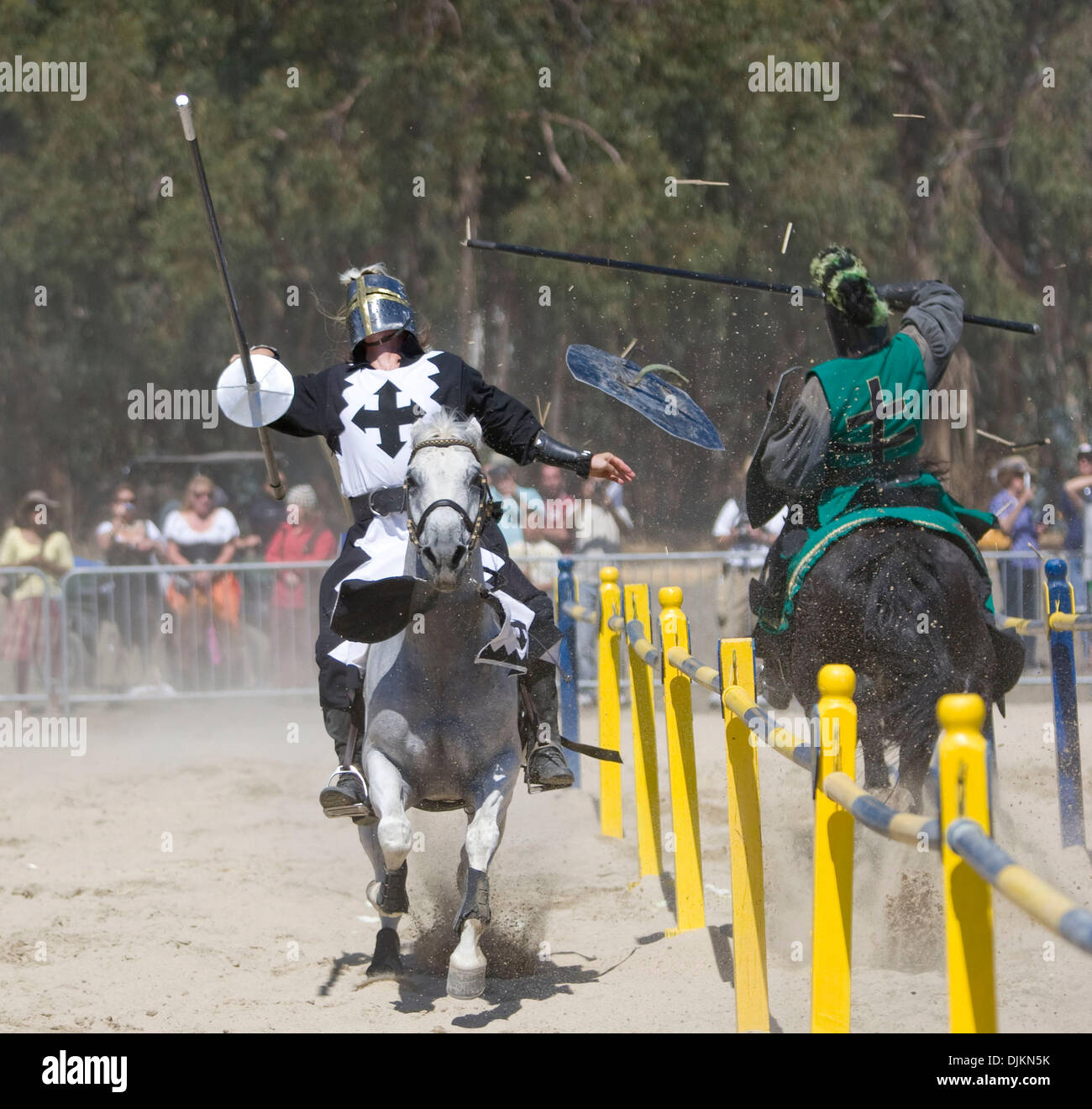 Sept. 11, 2010 - Newark, California, U.S. - Jousting action at the ARDENWOOD SHAKESPEARE FESTIVAL & RENAISSANCE FAIRE. (Credit Image: © William Mancebo/ZUMApress.com) Stock Photo