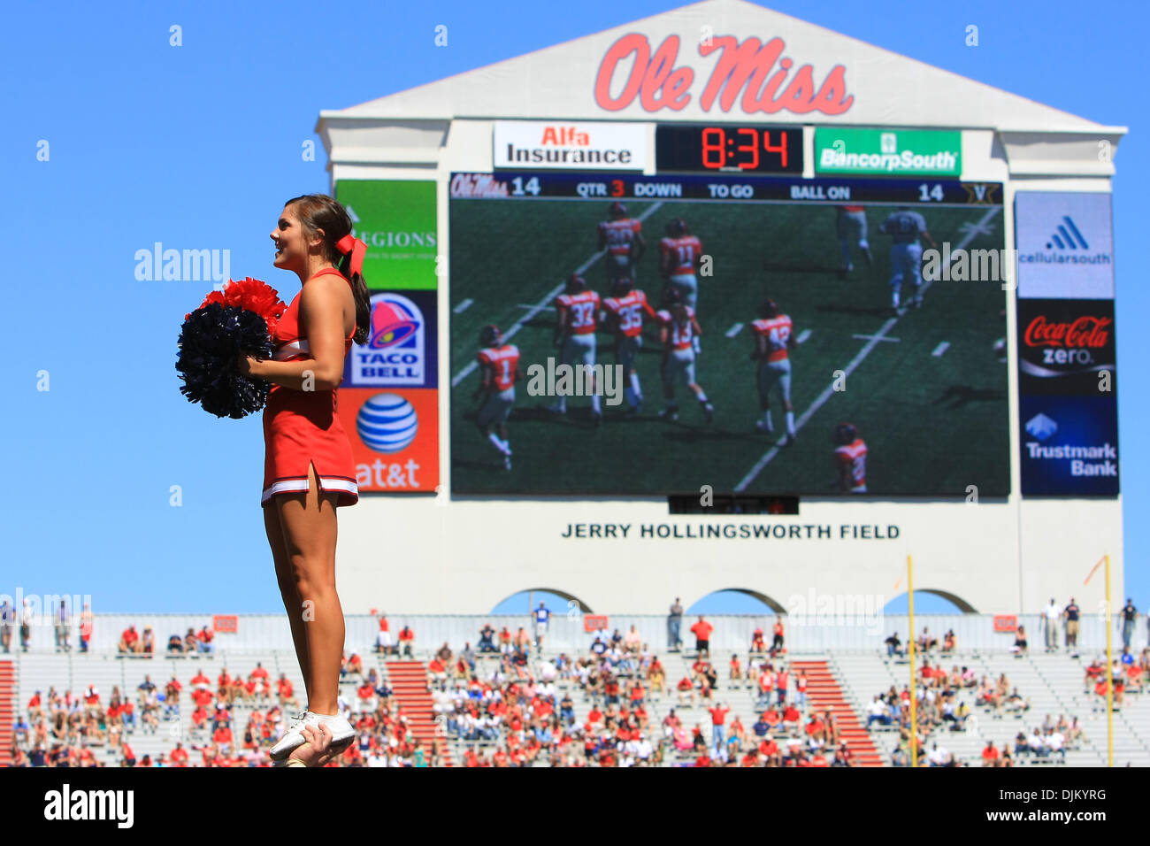 Sept. 18, 2010 - Oxford, Mississippi, United States of America - Ole Miss  DT Jerrell Powe (57) during