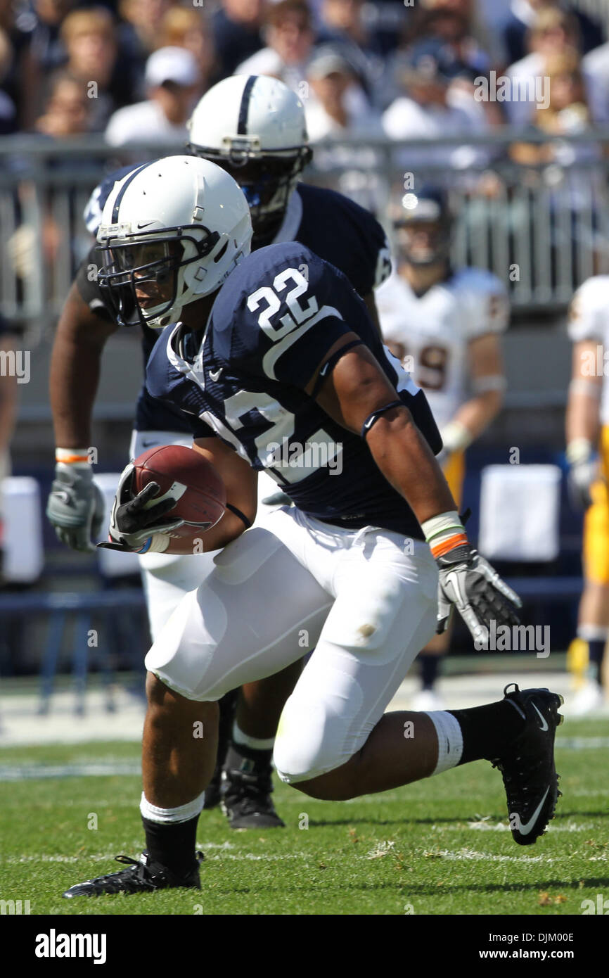 Sept. 18, 2010 - University Park, Pennsylvania, United States of America - Penn State Nittany Lions running back Evan Royster (22) during action in the game at Beaver Stadium in University Park, Pennsylvania. (Credit Image: © Alex Cena/Southcreek Global/ZUMApress.com) Stock Photo