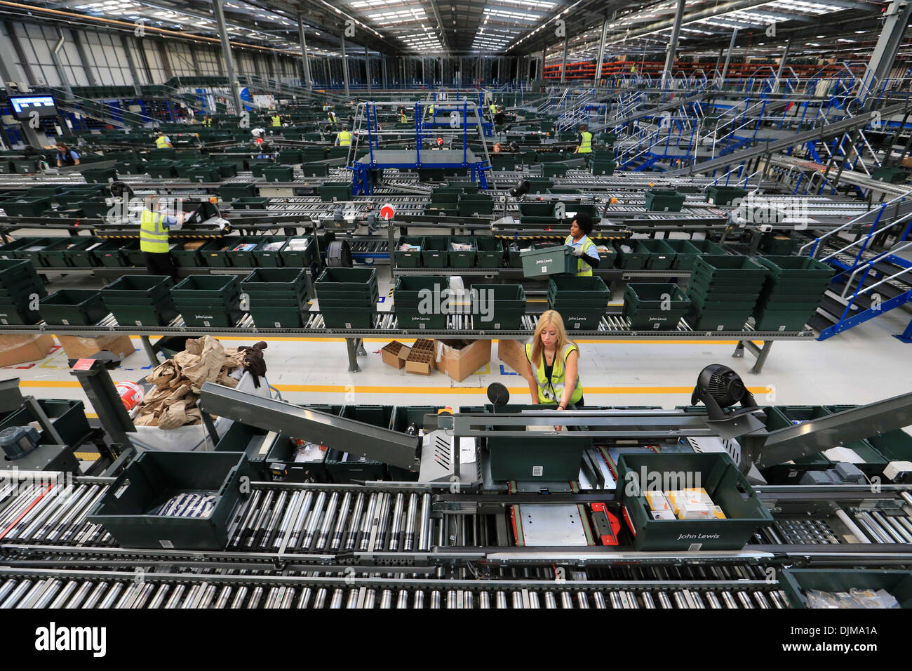John Lewis distribution centre Milton Keynes December 2013 Stock Photo