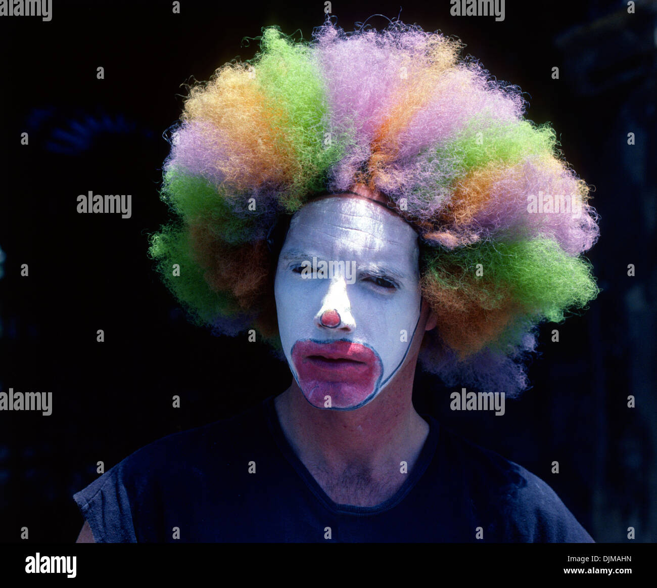 Street entertainer with painted face New Orleans Louisiana USA Stock Photo